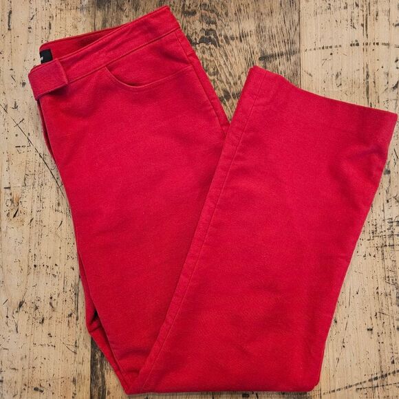 THEORY Crimson Red Cropped‎ Moleskin Twill Pant Size 6 - Picture 3 of 6
